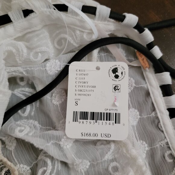 Free People Selena Maxi Top Womens S Lace Y2K Romance Enchanting Garden Fairy - Picture 5 of 7